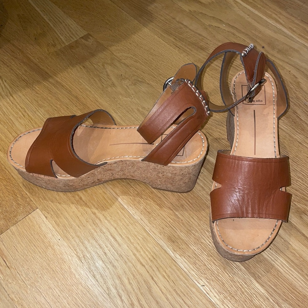 Brown Dolce Vita platform sandals